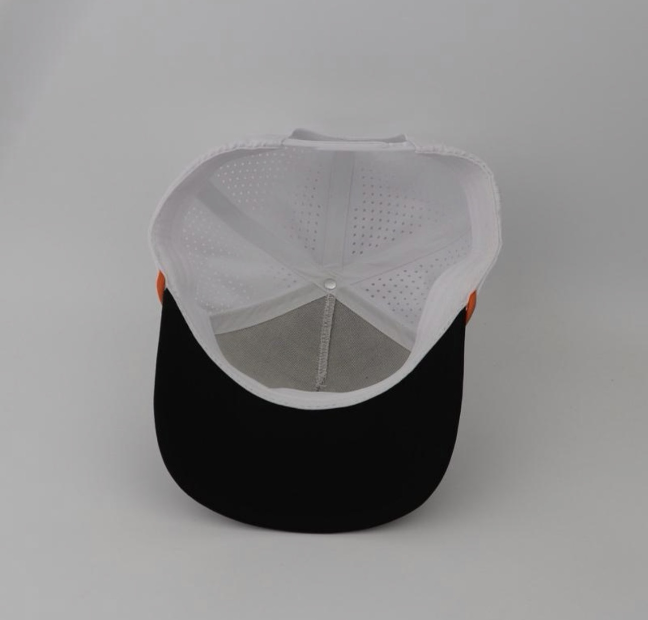 3 Under Par Co "Golden Birdie" Edition Golf Hat - White/Black with Perforated Design and Orange Trim view 6