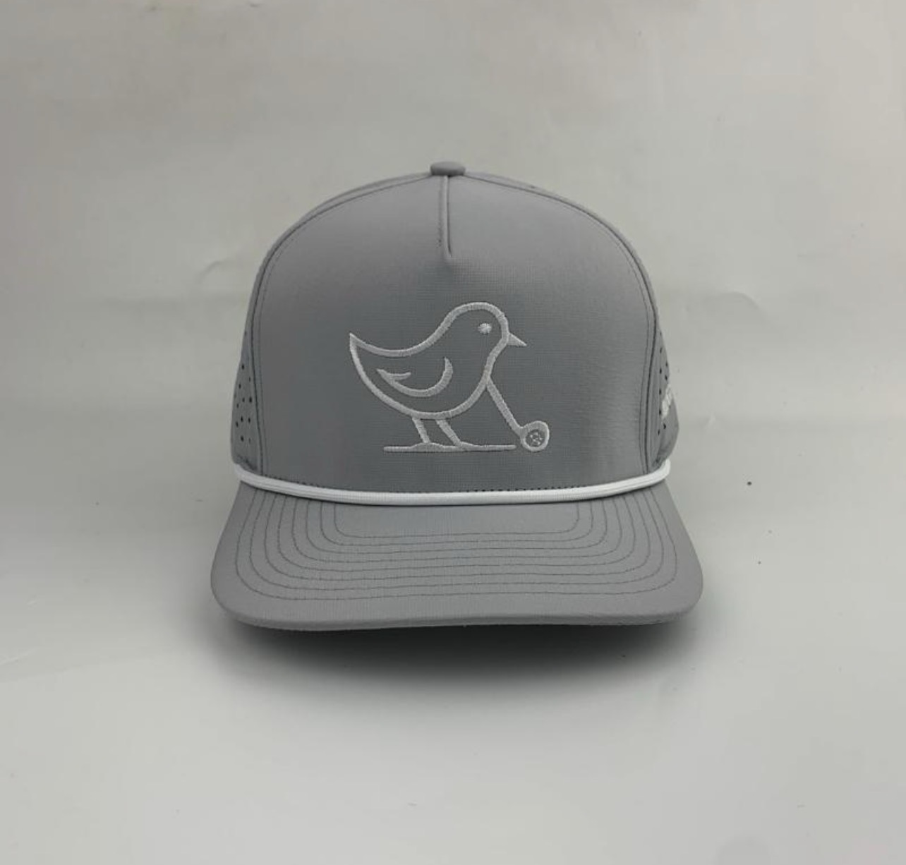 3 Under Par Co "Tap in Birdie" Edition Golf Hat Gray with Perforated Design and White Trim for Optimal Comfort view 3