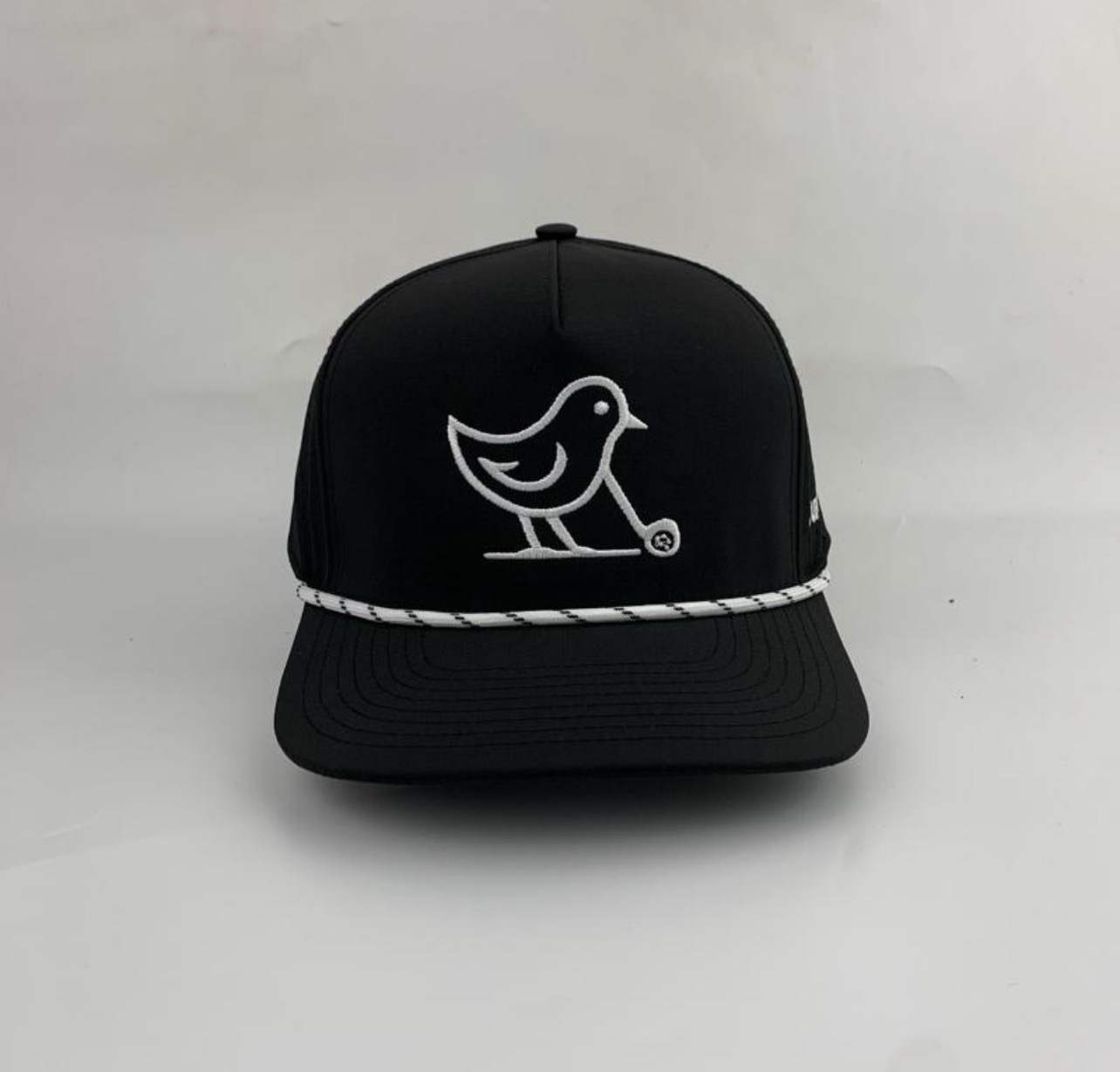 3 Under Par Co "Tap in Birdie" Edition Golf Hat - Black with Perforated Design and White Trim view 3