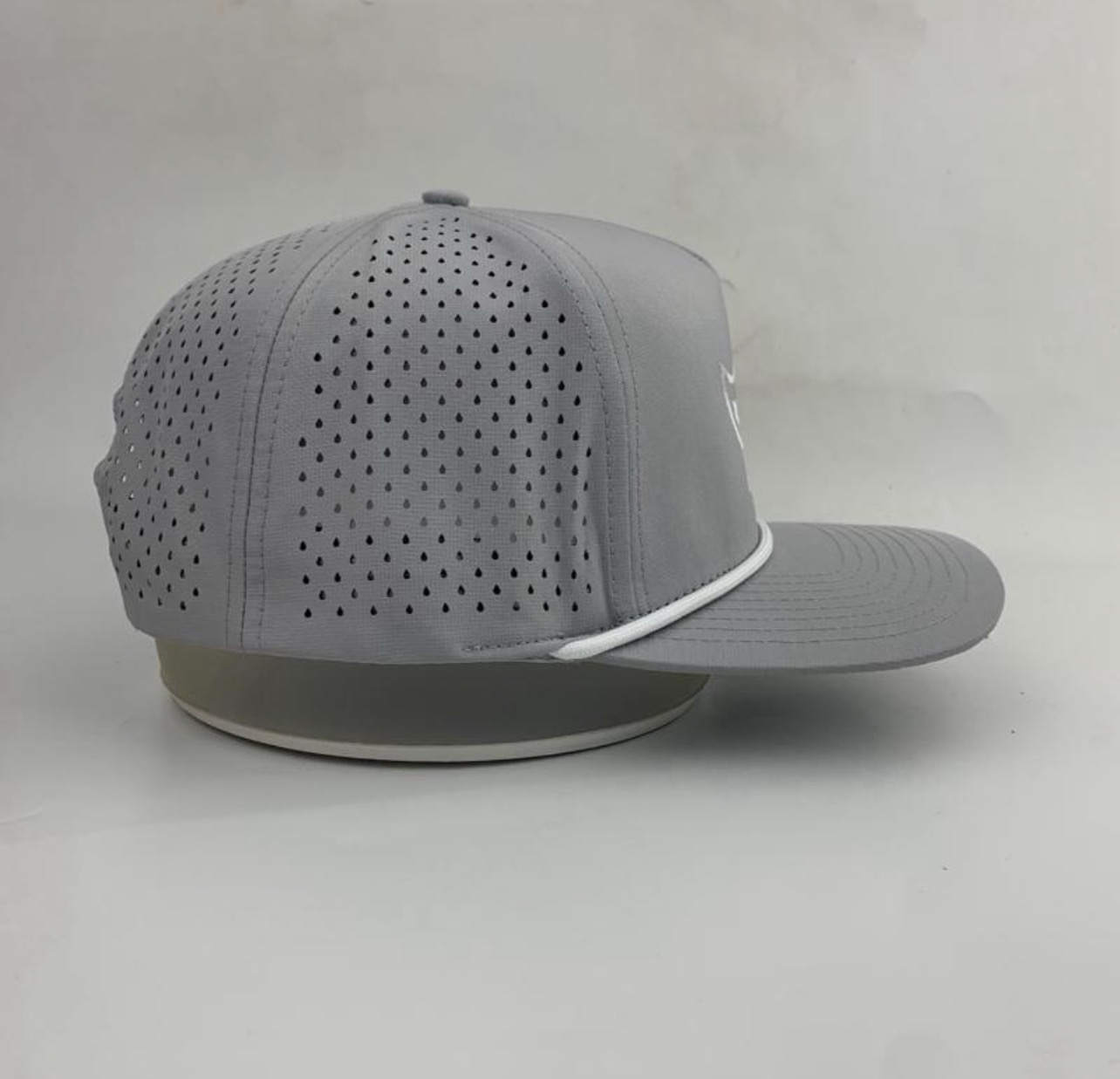 3 Under Par Co "Par 3" Edition Golf Hat - Grey with Perforated Design and White Trim view 5