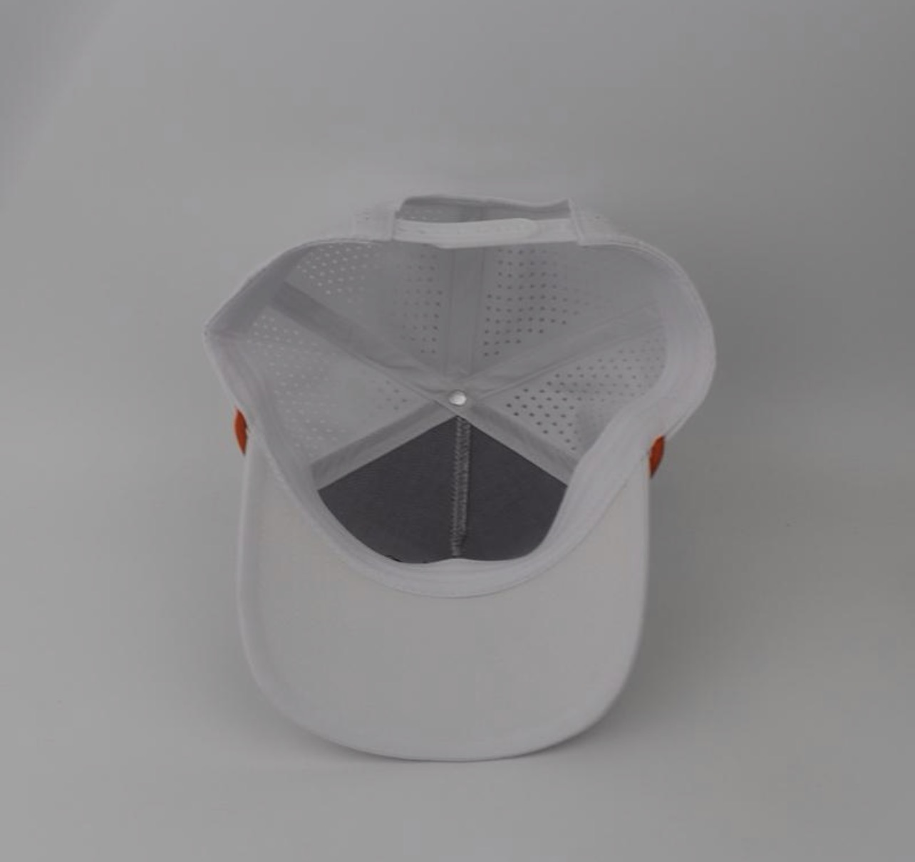 3 Under Par Co "Golden Birdie" Edition Golf Hat - White with Perforated Design and Orange Trim view 4