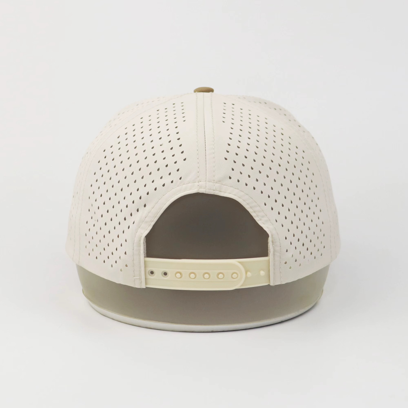 3 Under Par Co "Par 3" Edition Golf Hat - Cream with Perforated Design and Tan Trim view 4