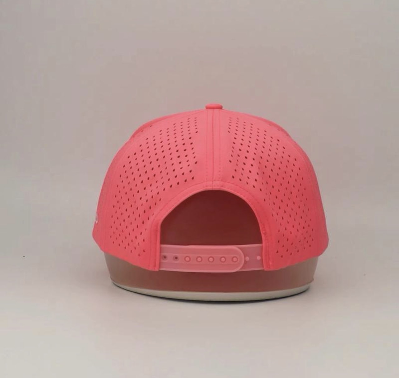 3 Under Par Co "Tap in Birdie" Edition Golf Hat - Pink with Perforated Design and White Trim view 7