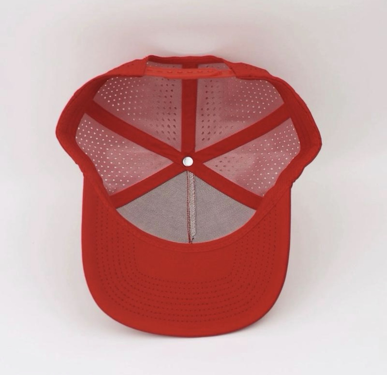3 Under Par Co "Tap in Birdie" Edition Golf Hat - Red with Perforated Design and White Trim view 5
