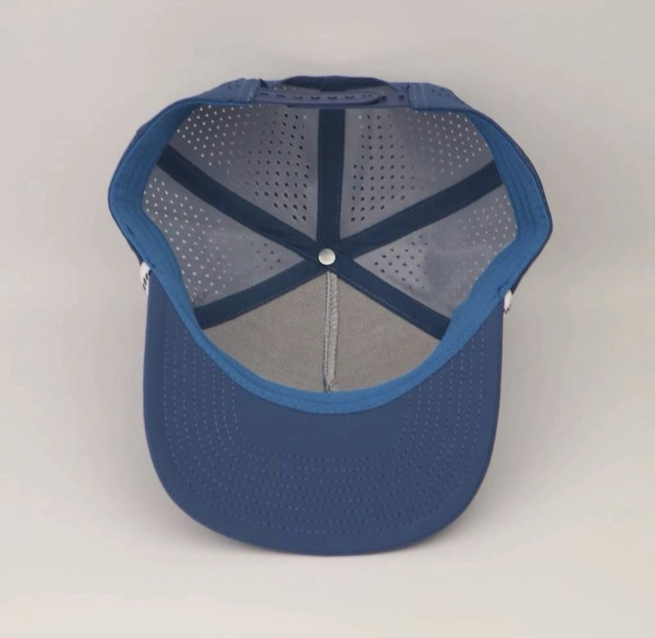 3 Under Par Co "Tap in Birdie" Edition Golf Hat - Blue with Perforated Design and White Trim view 5