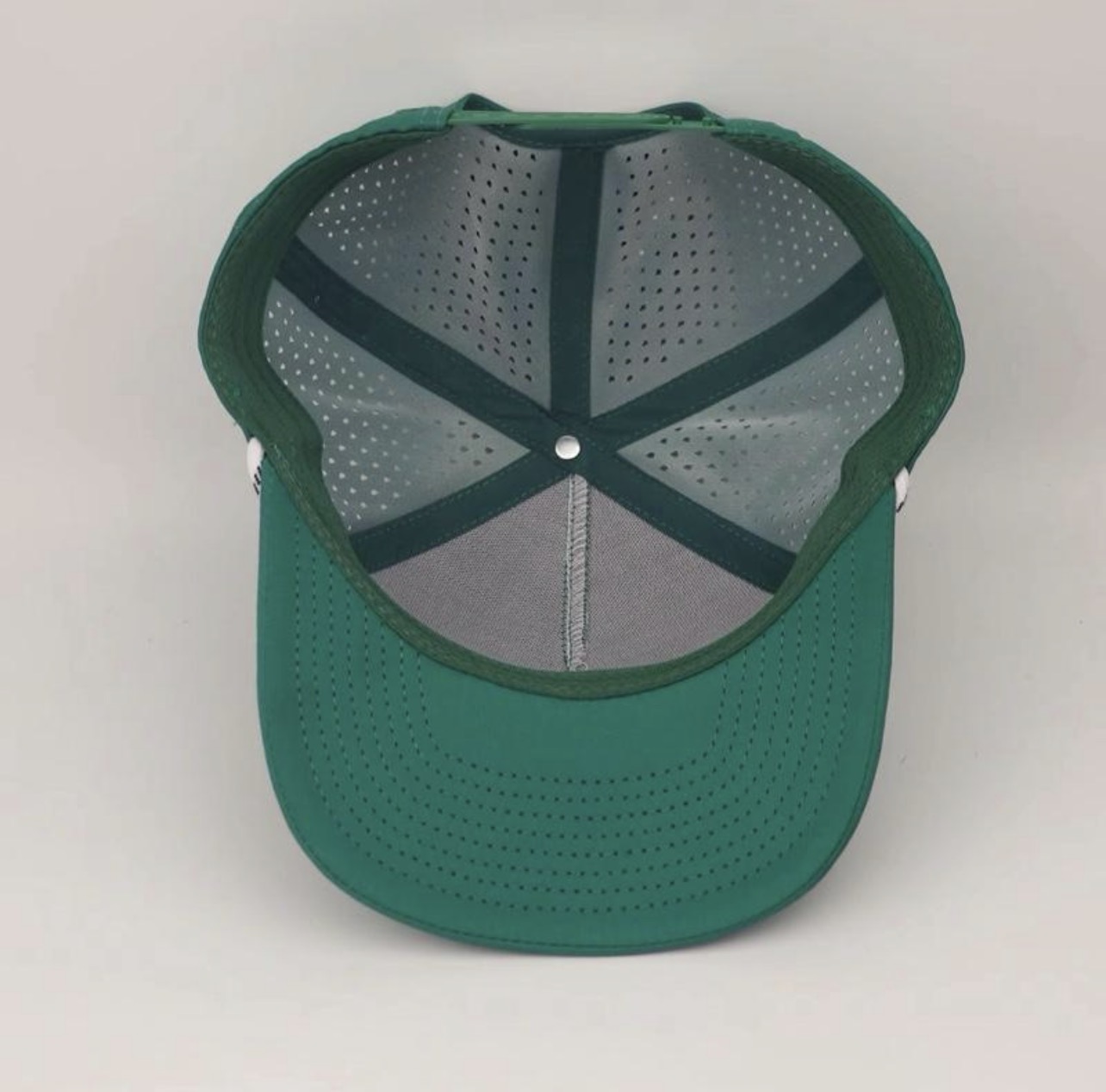3 Under Par Co "Tap in Birdie" Edition Golf Hat - Green with Perforated Design and White Trim view 5