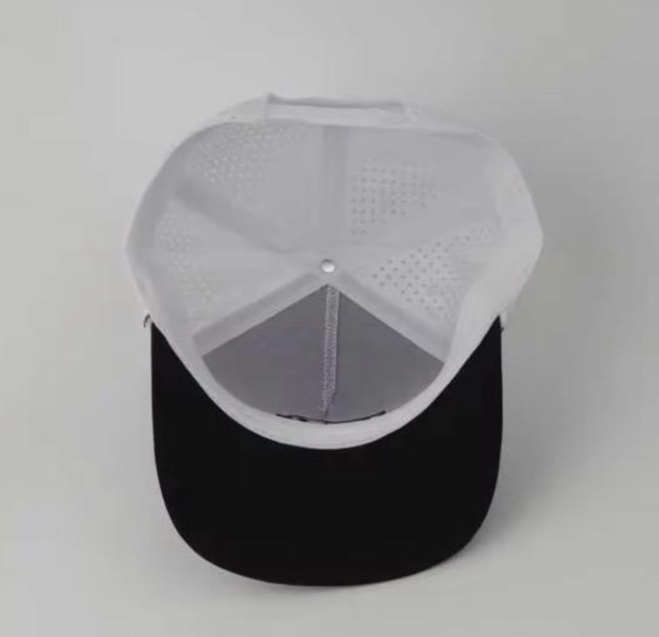 3 Under Par Co "Tap in Birdie" Edition Golf Hat - 2 Tone Black/White with Perforated Design and White Trim view 6
