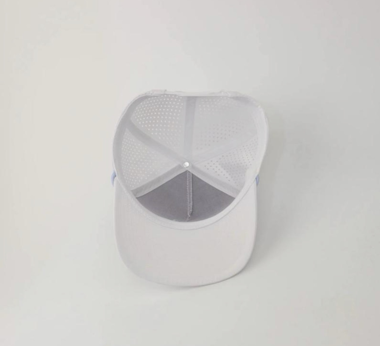 3 Under Par Co "Tap in Birdie" Edition Golf Hat - White with Perforated Design and Baby Blue Trim view 5