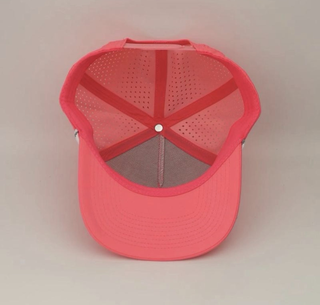 3 Under Par Co "Tap in Birdie" Edition Golf Hat - Pink with Perforated Design and White Trim view 6