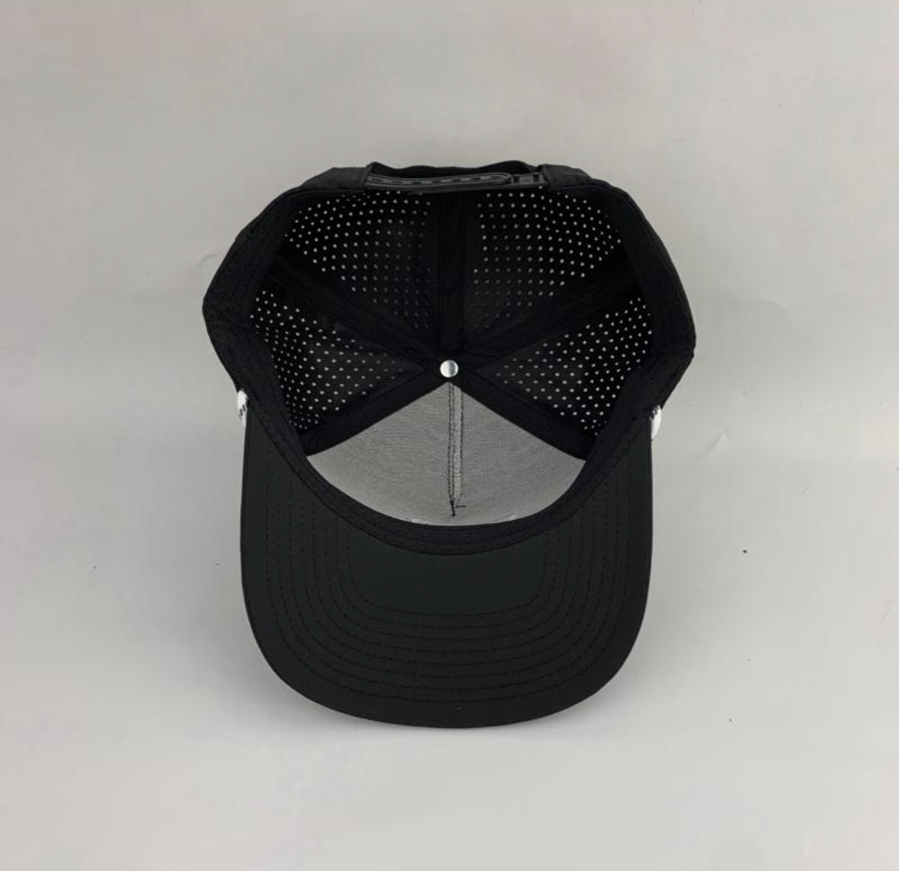 3 Under Par Co "Tap in Birdie" Edition Golf Hat - Black with Perforated Design and White Trim view 7