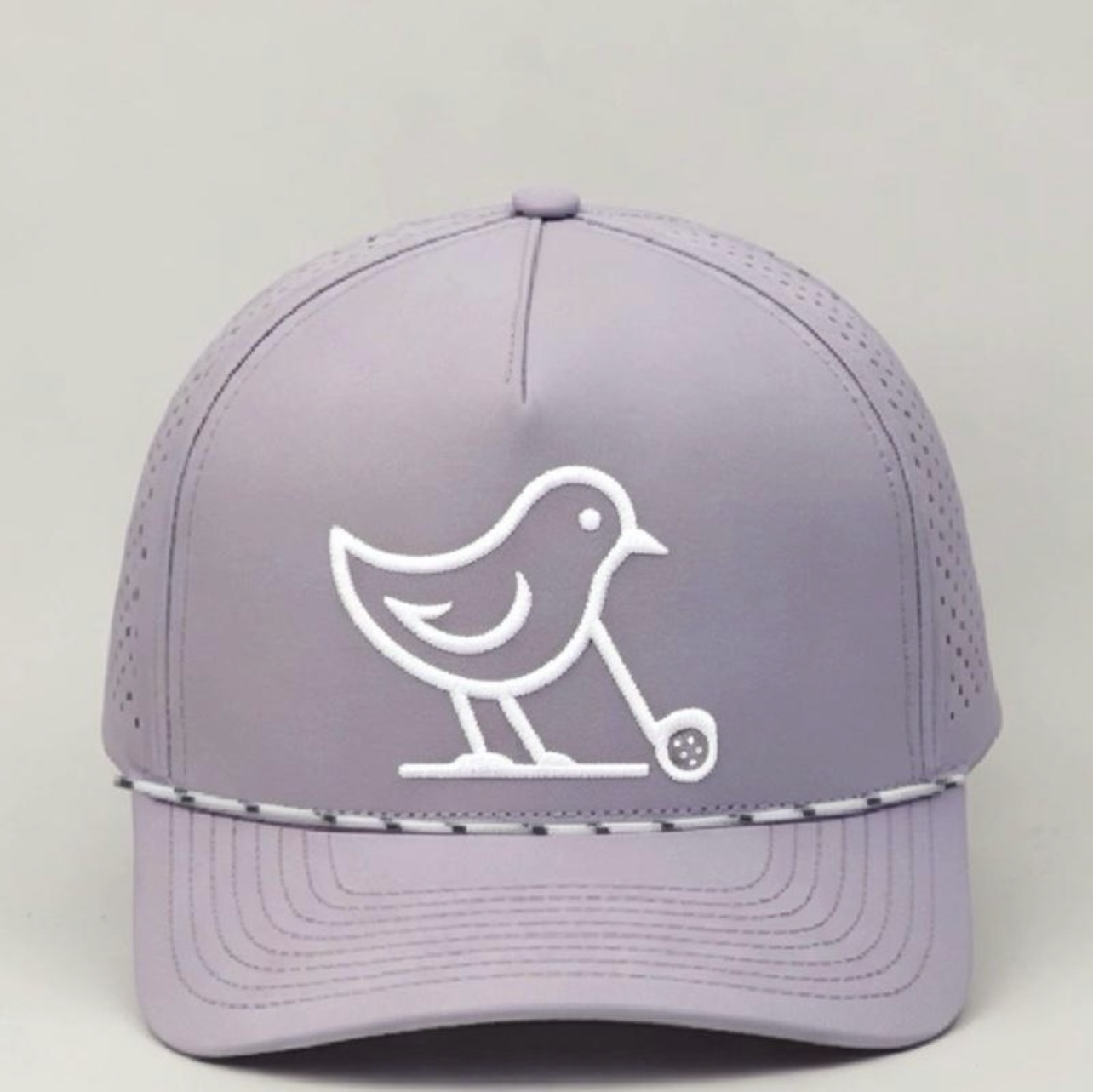 3 Under Par Co "Tap in Birdie" Edition Golf Hat - Light Purple with Perforated Design and White Trim view 2