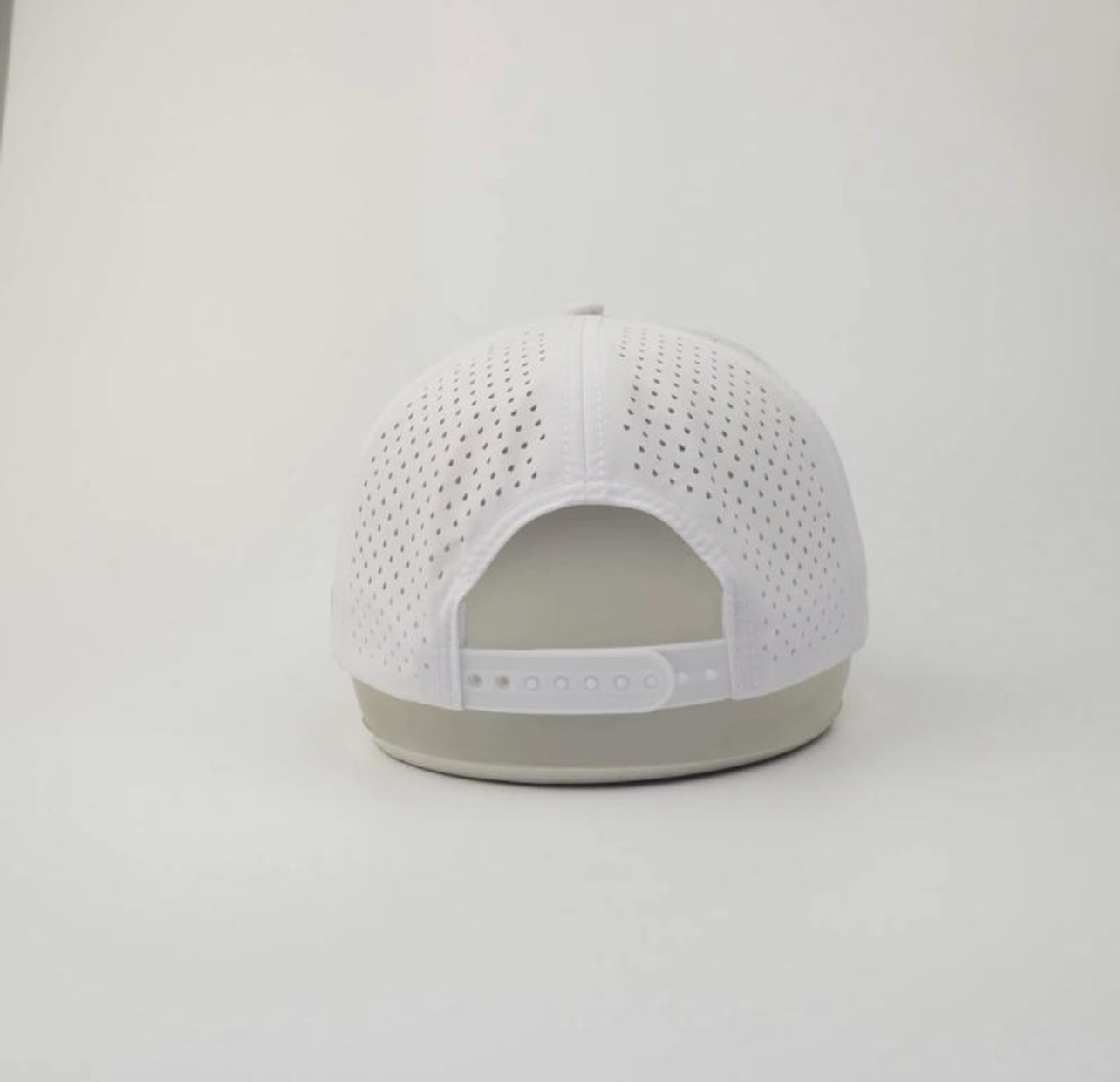 3 Under Par Co "Tap in Birdie" Edition Golf Hat - White with Perforated Design and Baby Blue Trim view 4