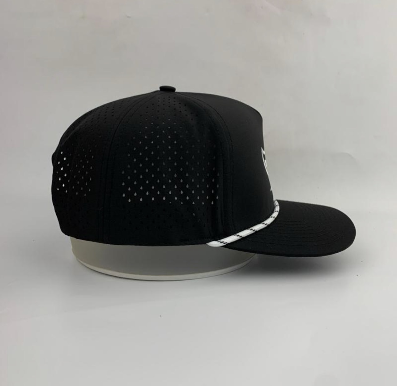 3 Under Par Co "Tap in Birdie" Edition Golf Hat - Black with Perforated Design and White Trim view 5