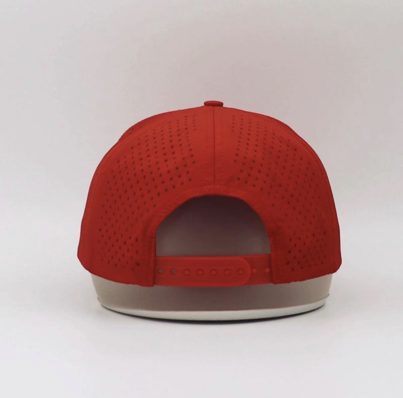 3 Under Par Co "Tap in Birdie" Edition Golf Hat - Red with Perforated Design and White Trim view 4