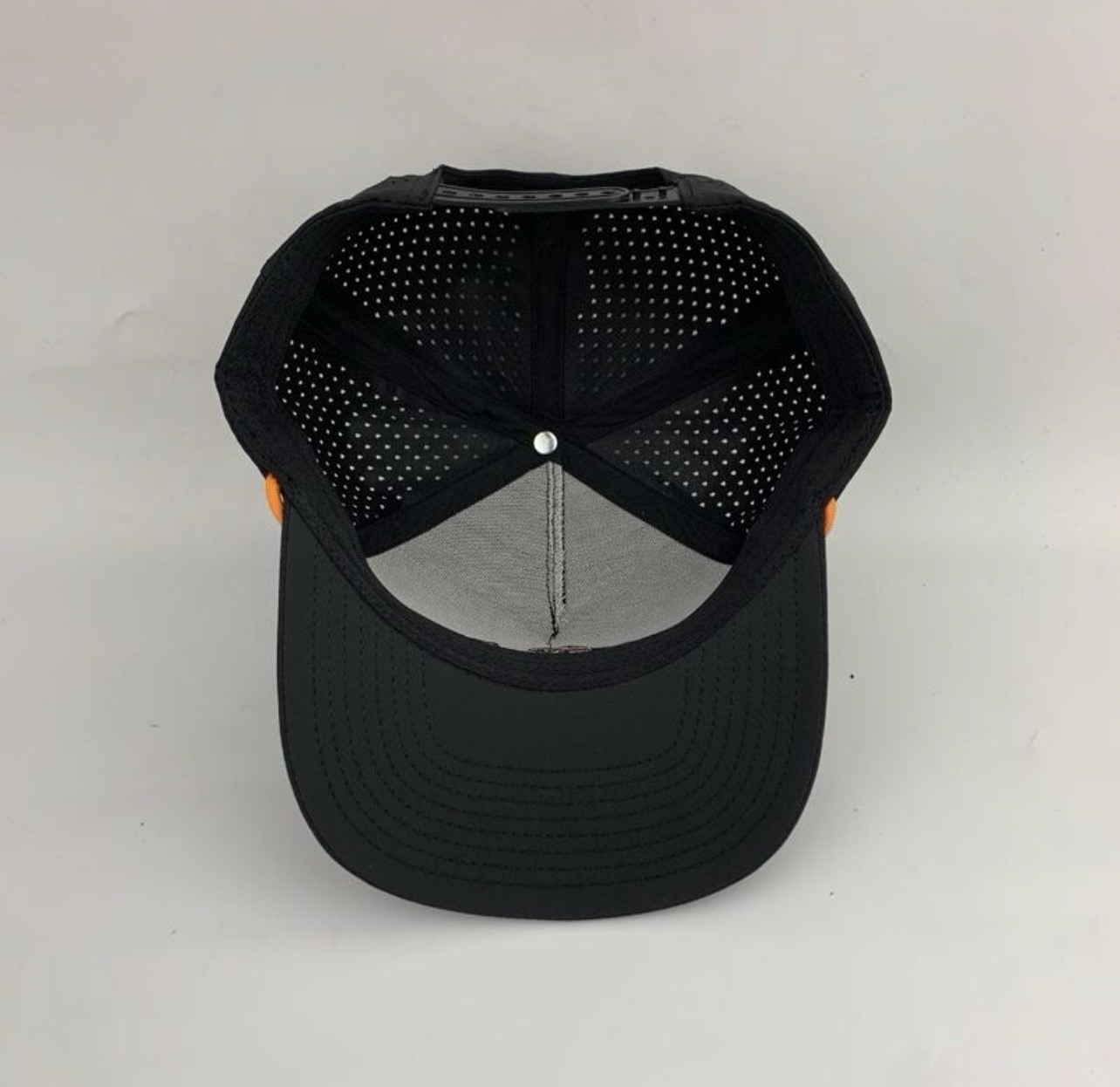 3 Under Par Co "Golden Birdie" Edition Golf Hat - Black with Perforated Design and Orange Trim view 7